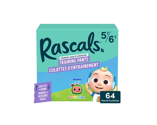 Rascals CoComelon Absorbent Potty Training Pants, Size 4T-5T, Carton, 70 Count