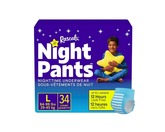 Culotte de nuit d'énurésie absorbante Rascals pour garçons, Teenage Mutant Ninja Turtles, P/M, 44 unités