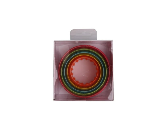 5 Round Cookie Cutter Set, Multi-Color, Plastic, Way to Celebrate