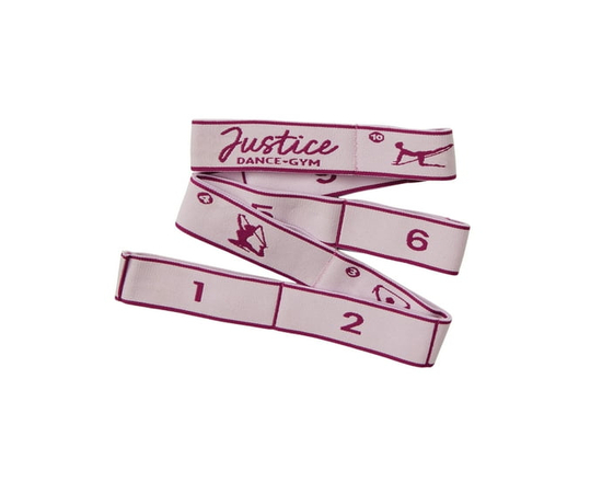 Justice 45" Stretching Strap - includes Stretching Guide! Great for Dance, Gymnastics and Ballet, Ages 6+