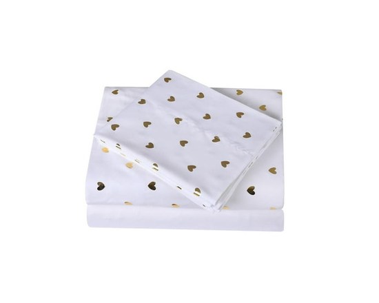 Ensemble de draps à imprimé en microfibre douce facile à nettoyer pour enfants Mainstays (Cœur)