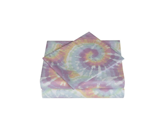 Ensemble de draps à imprimé en microfibre douce facile à nettoyer pour enfants Mainstays (Dye à cravate arc-en-ciel)