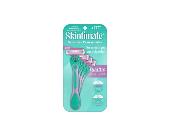 Rasoirs jetables à 4 lames pour femmes de marque Skintimate pour peau sensible