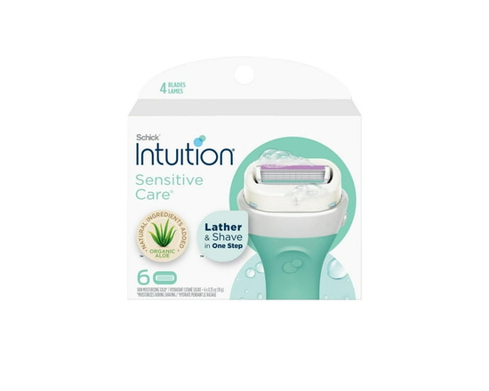 Cartouches de lames de rasoir avec vitamine E et aloès pour femmes Naturals Sensitive Care Intuition de Schick - Roi