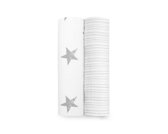 Aden + Anais™ Essentials 2-Pack Swaddles - Cotton Muslin - Dusty