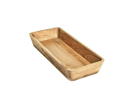 Better Homes & Gardens- Acacia Wood Oval Serving Bowl, Natural Finish Brown