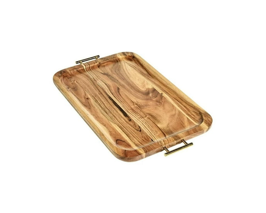 Better Homes & Gardens- Acacia Wood Large Angled Serving Bowl, Natural Finish