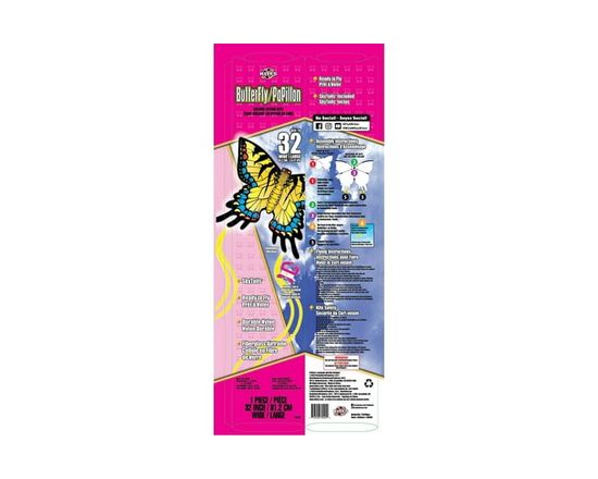 Cerf-volant X Kites Butterfly Deluxe en nylon de 32 pouces de large