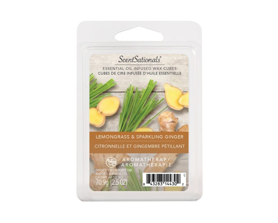 Cubes de cire parfumée ScentSationals - Citronnelle et gingembre pétillant - 2,5 oz