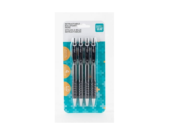 STYLO   ENSEMBLE PL P G 4 PIÈCES BP RT NOIR, 1,0 MM