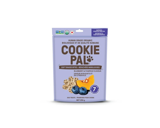 COOKIE PAL Blueberry & Pumpkin Soft Baked Bites Human Grade and Organic Dog Treats 250g - 250g