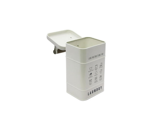 Maninstays White Small Laundry Powder Storage Canister with Lid