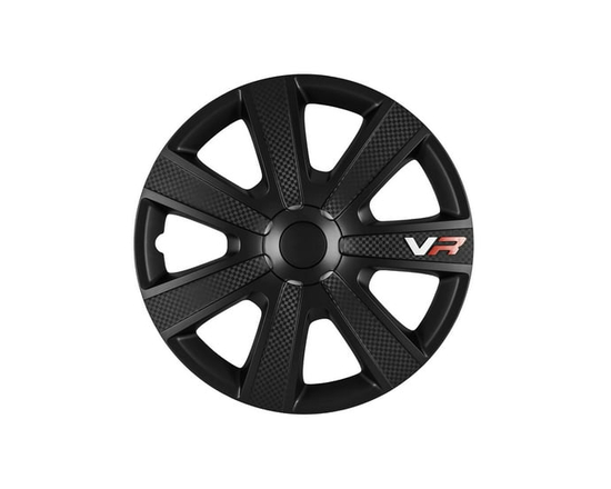 15" VR Carbon Wheel Covers, Black , set of 4