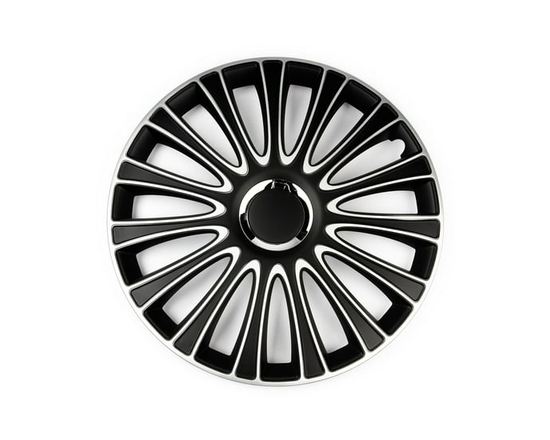 Alpena 17" Le Mans Wheel Covers, Silver & Black, set of 4 - 17"