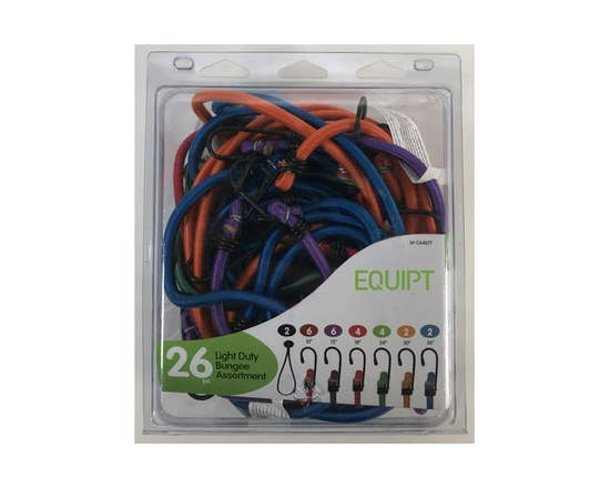 26 Pc Standard Bungee Assortment&nbsp;w/Wire Hooks&nbsp; (6 x 10", 6 x 12", 4 x 18", 4 x 24", 2 x 30", 2 x 36", 2 Toggles)