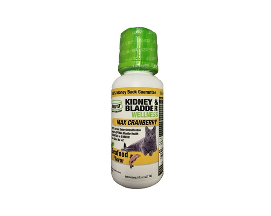 Liquid-Vet Feline Kidney & Bladder Wellness with MAX Cranberry – Seafood Flavor, Urinary Health Supplement, 8oz - 16 oz