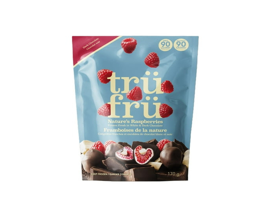 TruFru Frozen Raspberries in White & Dark Chocolate - 6 oz