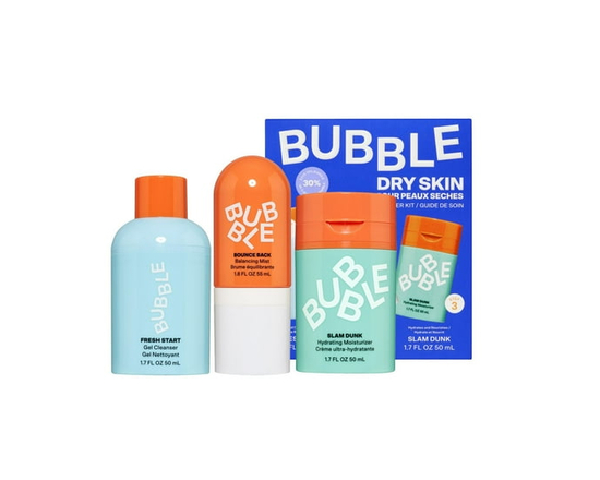 Bubble Skincare 3-Step Hydrating Routine Bundle, for Normal to Dry Skin, Unisex - 3 Piece Set