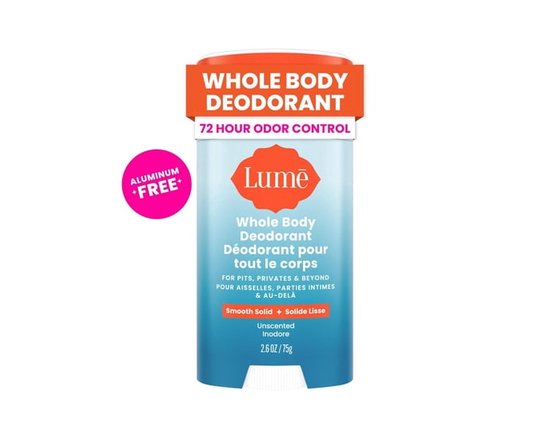 Lume Whole Body Women’s Deodorant - Smooth Solid Stick - Aluminum Free - Unscented - 2.6oz - 2.6 oz