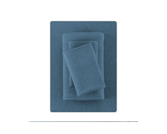 Mainstays Cotton Rich Extra Soft Jersey Bed Sheet Set, Double, Sea Turtle Green, 4 Pieces (Dark Blue)
