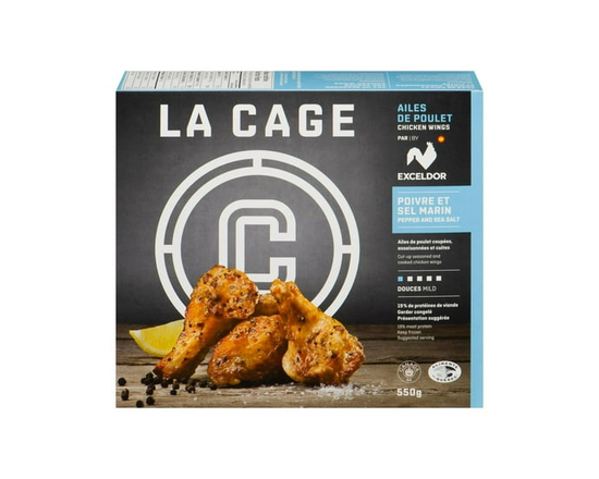 Ailes de poulet au poivre et sel marin La Cage - 550 g
