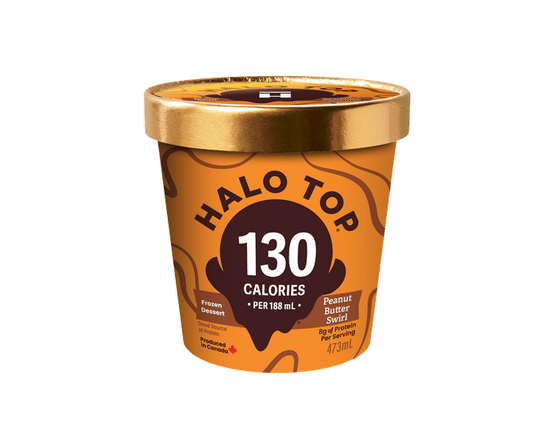 Halo Top Peanut Butter Swirl Frozen Dessert, Low Calorie, High Protein, 473 mL Tub - 473 mL