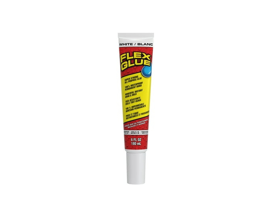Flex Glue Clear, Strong Rubberized Waterproof Adhesive, 9 oz - 10.24in (White)