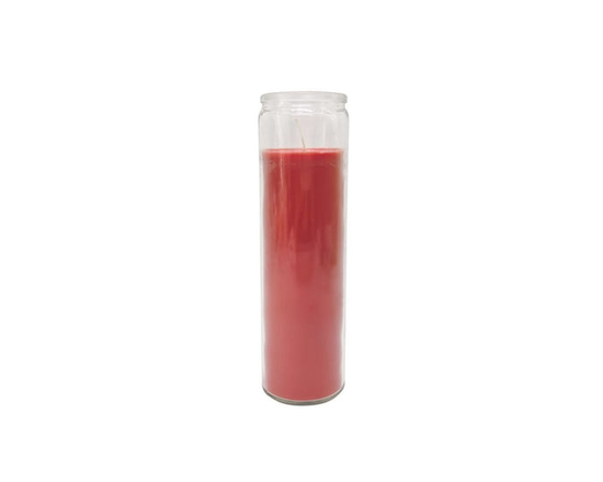 Bougie en pot non parfumée, rouge - 280 g (Rouge)
