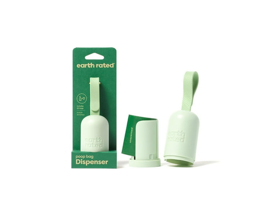 Earth Rated Dog Poop Bag Holder with Unscented Poop Bags, Durable and Guaranteed Leak-Proof, 1 Dispenser and 15 Bags