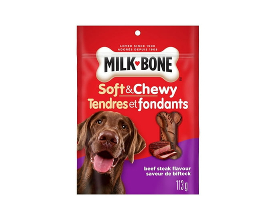 Milk-Bone régals tendres et fondants gâteries pour chiens bifteck 708g - 113g