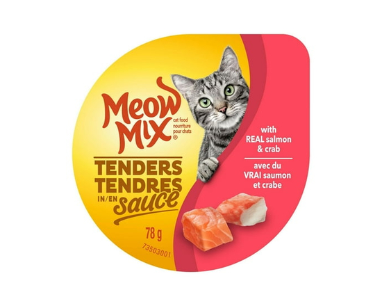 Meow Mix Tenders in Sauce with Real Salmon & Crab, Wet Cat Food, 78G - Not Applicable;1;0-100g