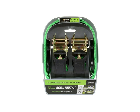 Attache à cliquet rembourrée, 1,8 m (6 pi), 680 kg (1500 lb), emballage de 2, vert