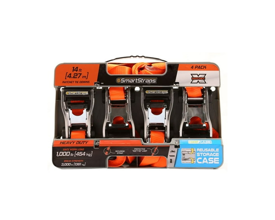 14' 3000 lb RatchetX Ratchet Tie Down 4 Pk Orange - 14'