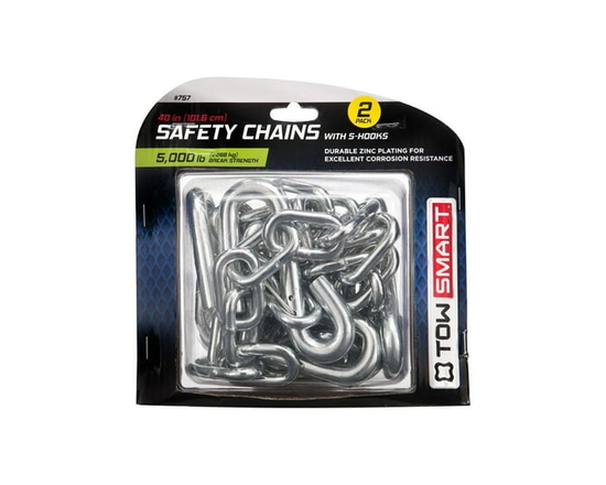 40" Towing Safety Chains with S Hooks 5000 lb - 40"