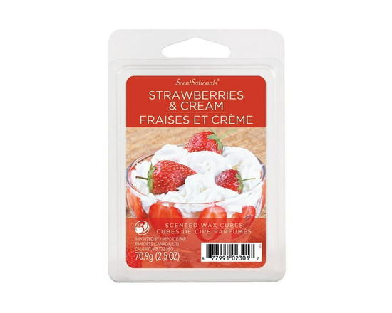 ScentSationals Scented Wax Cubes - Strawberries & Cream - 6 pieces
