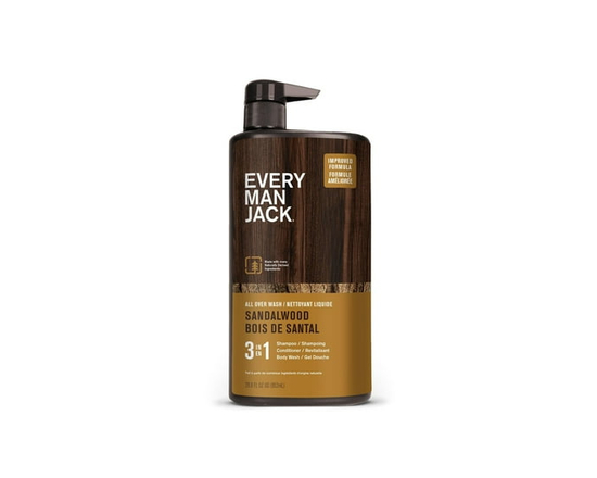 Every Man Jack 852ML 3in1 All Over Wash Sandalwood - 852 mL