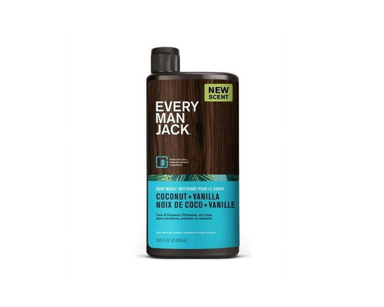 Every Man Jack Nettoyant corporel hydratant à la noix de coco et à la vanille pour hommes, d'origine naturelle - 500ml