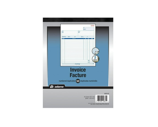 2 Part Invoice Book, Bilingual