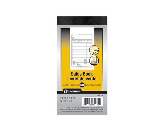 Sales Book, Carbonless, Bilingual, 2-Part