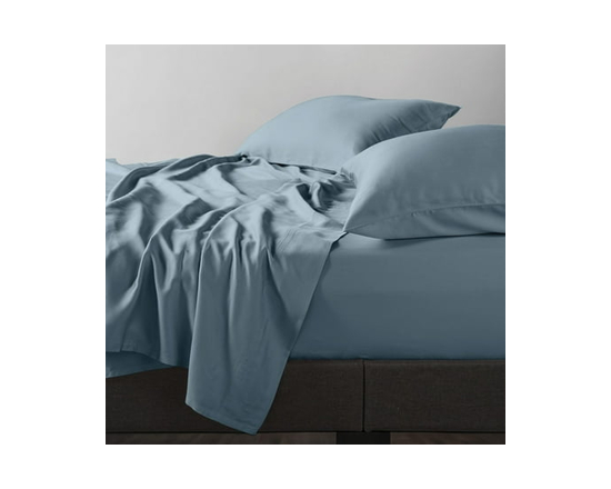 Allswell 300 Thread Count Soft & Silky 4-Piece Viscose from Bamboo Sateen Sheet Set (Blue)