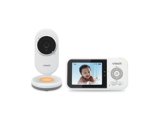 VTech Moniteur de bébé vidéo de 2,8 po avec veilleuse, VM3254 blanc de VTech