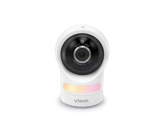 VTech RM9761 Moniteur de bébé vidéo sans fil 1080p à accès à distance avec veilleuse - Blanc