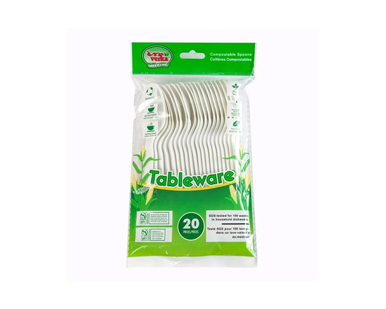 Verka Greenline Compostable Spoons, 20 Pieces