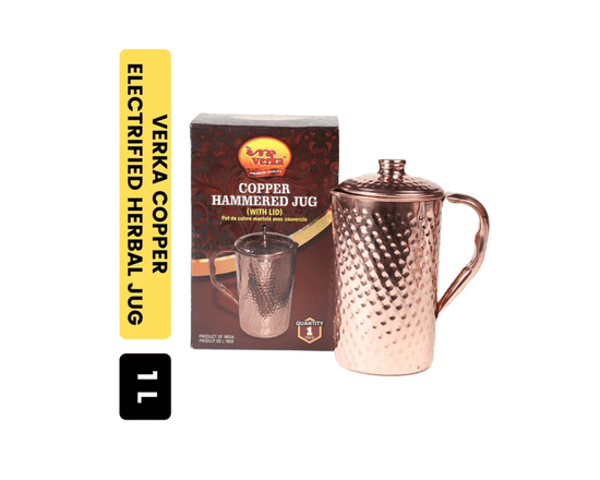 Verka Copper Hammered Jug (1L) with Lid