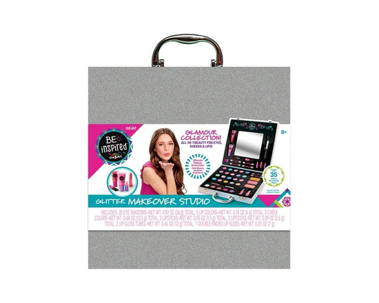 Cra-Z-Art Be Inspired Glitter Makeover Studio Glamour Collection Make Up Case. Fun for Tween/Teens. Ages 8+. Great Gift for any occasion. - 0.92 oz