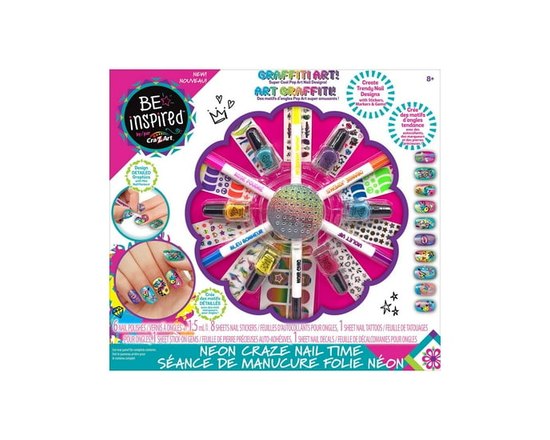 Be Inspired Graffiti Nail Art. Ages 8+. Great March Break Item