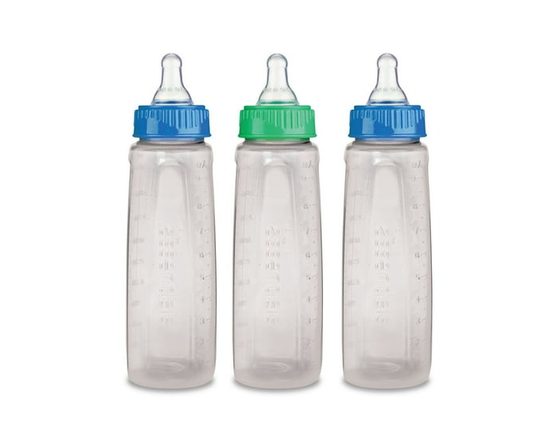 First Essentials by NUK Clear View Bottle, 3x9oz Bottles, Medium Flow