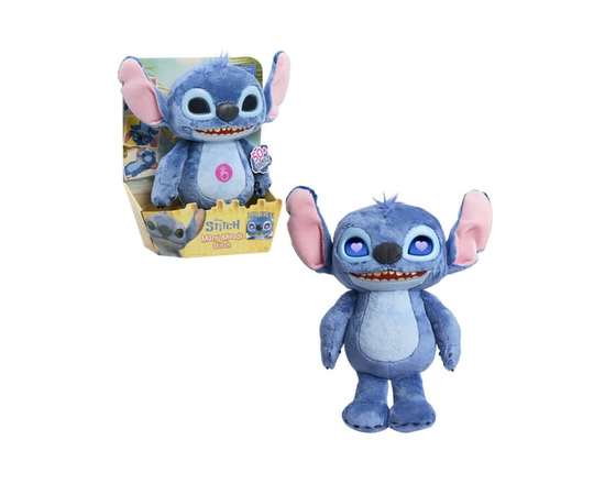 Disney Stitch Many Moods 34 cm Interactive Plush Toy, 50+ Sounds & Phrases, Kids 3+