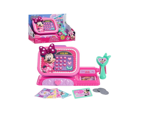 Disney Junior Minnie Mouse Bowtique Cash Register with Sounds, Dress Up and Pretend Play