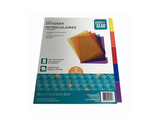 PEN+GEAR POLY 5 TAB DIVIDER